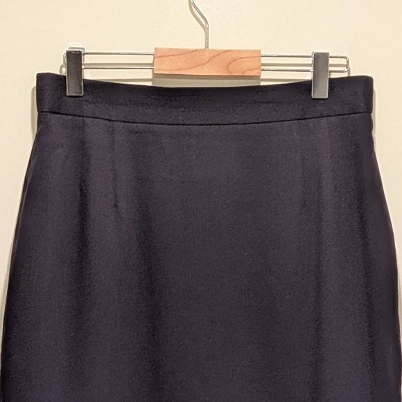 Vintage 90s Escada by Margaretha Ley 36 Navy Blue Wool Tiered Mini Skirt - Picture 2 of 8